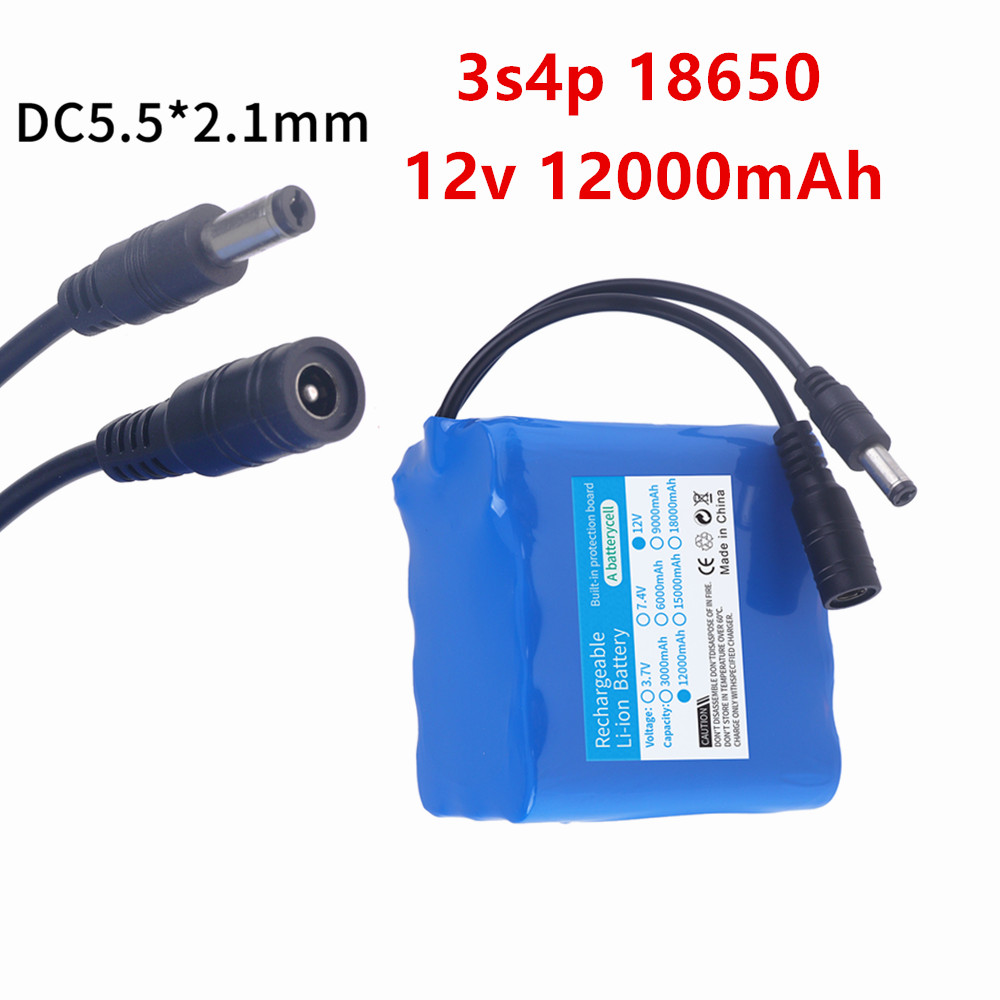 12V 12000mah Battery 3S4P Real - Lithium Battery 12V 评论和价格